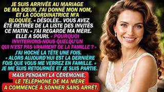 Miniature : Ma mère m'a rayée de la liste du mariage de ma sœur — "Tu n'es pas de la vraie famille" 😶