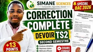 Miniature : 🔴Correction complète du Devoir de SVT TS2  Second Semestre  Méthode, Analyse et Réponses détaillées🔴