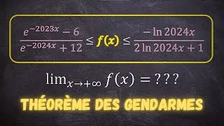 Miniature : Limite d'une Fonction - Le Théorème des GENDARMES Logarithme et Exponentielle - Exercice corrigé bac