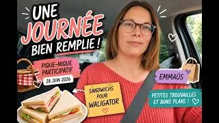 Miniature : Vlog : Annonce pique-nique participatif, sandwichs waligator et balade à Emmaüs