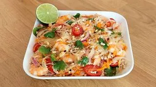 Miniature : Salade fraîche de vermicelles transparents aux crevettes - recette thaïe 🇹🇭 - n° 536