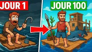 Miniature : J'ai survécu 100 JOURS sur RAFT... Voici ce qui s'est passé...