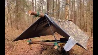 Miniature : Lit flottant ou suspendu (échec et réussite) / bushcraft floating bed (failure and success)