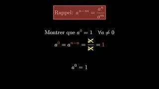 Miniature : Démonstration de a^0=1 avec a non nul