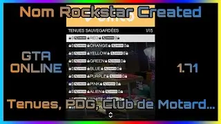 Miniature : [NEW] NOM DE TENUES ROCKSTAR CREATED GTA ONLINE 1.71
