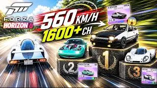 Miniature : Les 3 Voitures les PLUS RAPIDES de Forza Horizon 6  !! +560KM/h 😱 1600cv !! (Guide & Réglages)