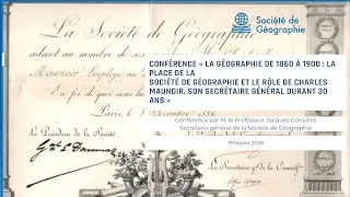 Miniature : Conférence - La géographie de 1860 à 1900  par M. le Professeur Jacques Gonzales