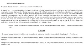 Miniature : Devoir corrigé - La décolonisation en Afrique noire : Gold-Coast.