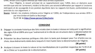 Miniature : Devoir corrigé : La décolonisation au Maghreb: l'Algérie.