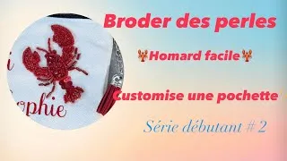 Miniature : Broderie perlée débutant 🪡 | Broder un motif et customiser une pochette - Broderie perlée #2 
