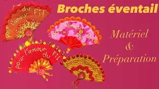 Miniature : Broche éventail : matériel et préparation- tuto 1/2 #tutobroche #broderiemain #diybrooch 