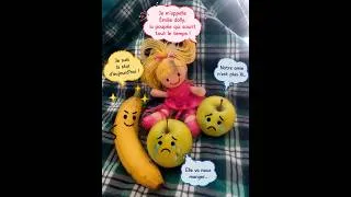 Miniature : Dolly👯‍♀️ qui sourit😁 tout le temps et les fruits 🍏🍏nouvelle amie la banane 🍌 histoire drôle courte