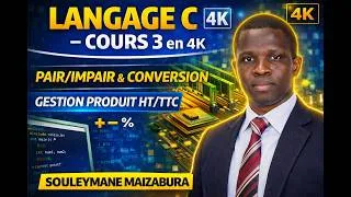 Miniature : Apprendre le langage C (4K) avec des exercices corrigés Conditions, Calculs HT, TTC, TVA Cours 3