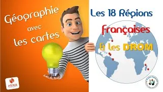 Miniature : Géographie. Les 18 Régions de France avec les DROM