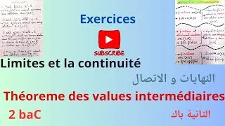 Miniature : @théoreme des valeurs intermédiaires. maths. cours et exercices. 2 bac science
