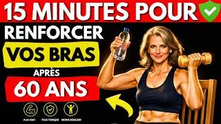 Miniature : Après 60 ans: REDONNER DE LA FORCE A VOS BRAS ! Gym Seniors AVEC POIDS SUR CHAISE