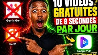 Miniature : Je génère 10 vidéos de 8 sec par jour gratuitement #GoogleVids #VideoIA #IAGratuite