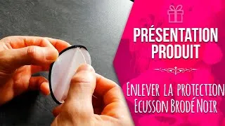Miniature : Ecusson Brodé Noir (Enlever Papier Protection)