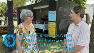 Miniature : MON ÉTÉ À CIEL OUVERT!  Activités familiales au Parc Alphonse-Lorrain du 6 juillet au 13 août