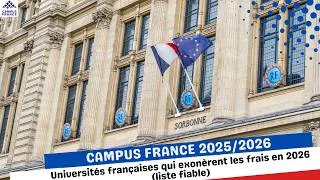 Miniature : Les Universités françaises qui exonèrent les frais de scolarité en 2026 (liste fiable)