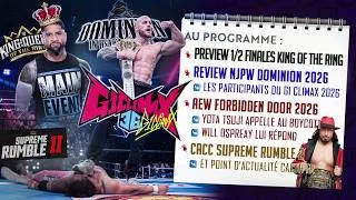 Miniature : NJPW Dominion 2026 & Preview du G1 Climax, WWE King of the Ring, AEW & Catch FR (VOD du 15-06-2026)