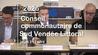 Miniature : Sud Vendée Littoral : Conseil communautaire - 22 mai 2026