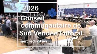 Miniature : Sud Vendée Littoral :Conseil communautaire - 29 avril 2026