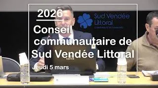 Miniature : Sud Vendée Littoral :Conseil communautaire - 5 mars 2026