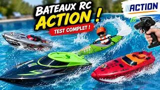 Miniature : Canicule! Je Teste Des BATEAUX RC à moins de 10 Euros chez ACTION dans ma Piscine
