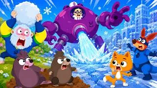 Miniature : ❄️ Le Robot de Glace Gèle la Terre ! 🌍 SuperZoo Sauve la Planète | Compilation Dessins Animés