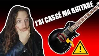 Miniature : J'ai cassé ma guitare... Tuto : remplacer un chevalet et régler l'intonation