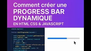 Miniature : Comment créer une progress bar dynamique  en HTML CSS & JAVASCRIPT