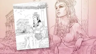 Miniature : Cléopâtre - Encrage de l'affiche du festival BD Ô Fil de l'Eau
