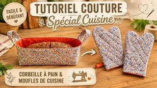 Miniature : 2 PROJETS COUTURE TRÈS FACILES - PANIÈRE À PAIN & GANTS DE CUISINE
