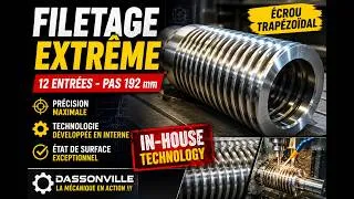Miniature : Usinage d’un écrou trapézoïdal 12 entrées pas 192 mm – Filetage complexe en mécanique de précision