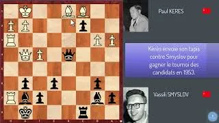 Miniature : Kérès envoie son tapis contre Smyslov au tournoi des candidats 1953