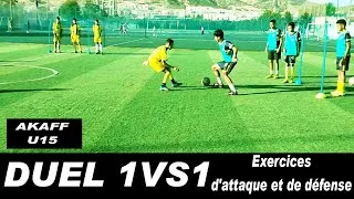 Miniature : Exercice de football de dribble 1contre1/Exercices d'attaque et de défense