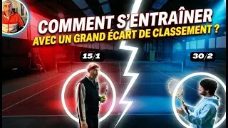 Miniature : s'entraîner au tennis avec un grand écart classement, tout un art! mais possible!