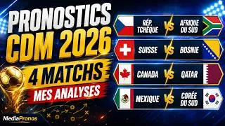 Miniature : Pronostic Coupe du Monde : République tchèque-Afrique du Sud, Suisse-Bosnie, Canada-Qatar