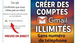 Miniature : Comment créer un compte Gmail sans numéro de téléphone en illimité ?