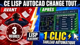 Miniature : 🚨 Ce LISP AutoCAD COMPTE tous vos blocs en 1 clic 🤯 | BLKCOUNT + CountV1-5 #autocad #astuce