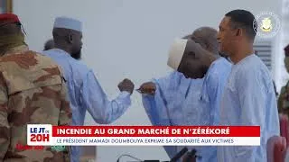 Miniature : Incendie au grand Marché dé N’zérékoré : La président Mamadi Doumbouya exprime sa solidarité