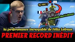 Miniature : Incroyable duel à Macao ! Félix Lebrun choque la planète tennis de table !