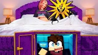 Miniature : Je CONSTRUIS une BASE SECRETE en DESSOUS de la CHAMBRE de MIRA ENCEINTE sur Minecraft !
