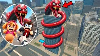 Miniature : SPIDERMAN SERPENT veut MANGER STELLA ENCEINTE PAT PATROUILLE sur Roblox !