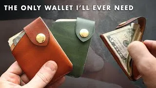 Miniature : Super convenient + minimalist  wrap wallet | Leather crafting tutorial and pdf pattern download