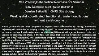 Miniature : Weak, weird, coordinated:functional transient oscillations without a metronome|Demian Battaglia,CNRS