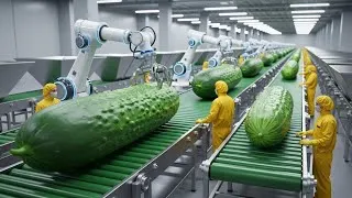 Miniature : Inside The BIGGEST Crisp Cucumber Farm Factory : From Seed to Harvest | Full Process AI