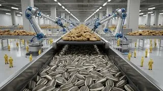 Miniature : Inside The BIGGEST Sunflower Seed Factory : From Seed to Harvest | All Process AI