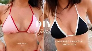 Miniature : Julia Contrast Triangle Bikini Top  | DIY Triangle Bikini Top | Beginner-Friendly Sewing Tutorial